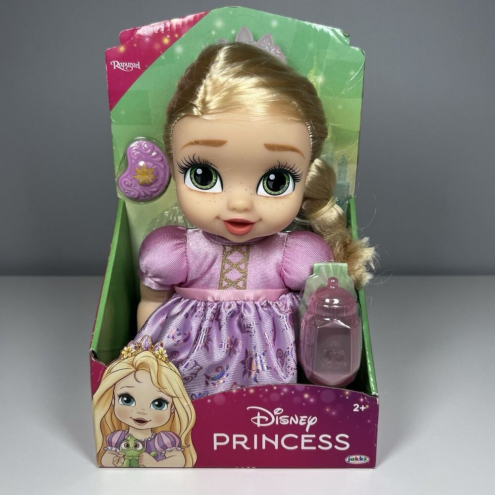 NEW Jakks Disney Princess Baby Rapunzel Doll Tangled w Bottle & Tiara